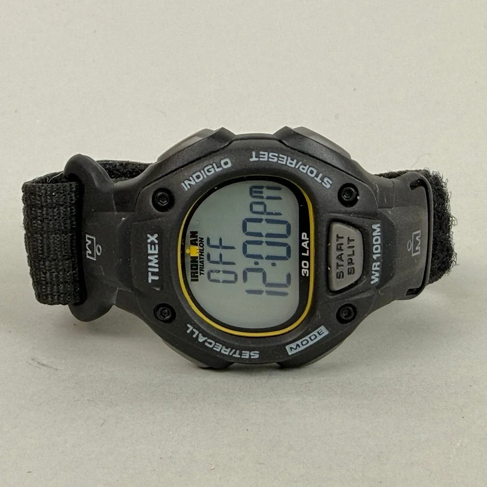 Timex Ironman Triathlon 30-Lap Digital Sport Watch Black Nylon Strap WR100M